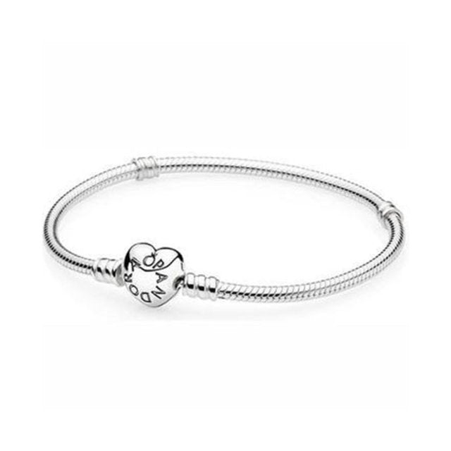 925 Sterling Silver Snake Chain DIY Charm Bracelet for Women