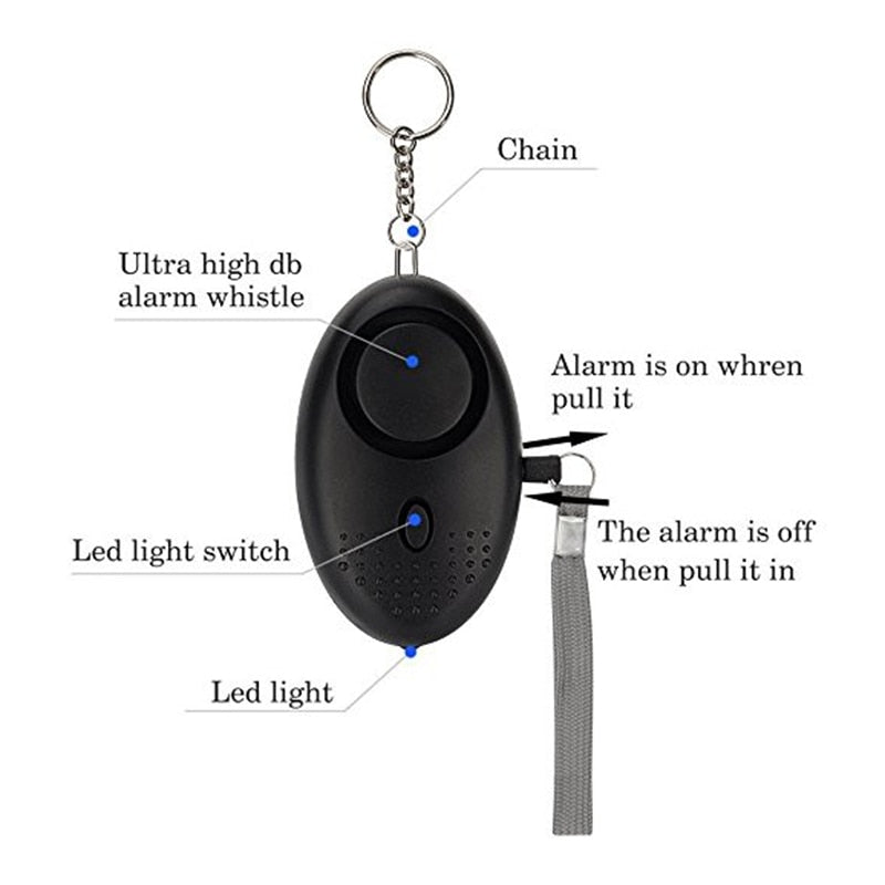 130dB Self Defence Keychain Safe Sound Anti-Attack Alarm