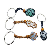 Thumbnail for Crystal or Stone Netted Rope Keychain