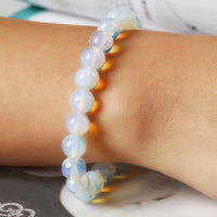 Thumbnail for Fashion 8mm Round Crystal Moonstone Natural Stone Stretched Beaded Bracelet For Women Jewelry Gifts