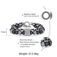 Thumbnail for Trendsmax Natural Map Stone Mens/Womens Beaded Bracelet Stainless Steel Bracelets