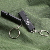 Thumbnail for High Decibel Double Pipe Whistle Outdoor EDC Survival Whistle Stainless Steel Alloy Keychain Cheerleading Emergency Multi Tool