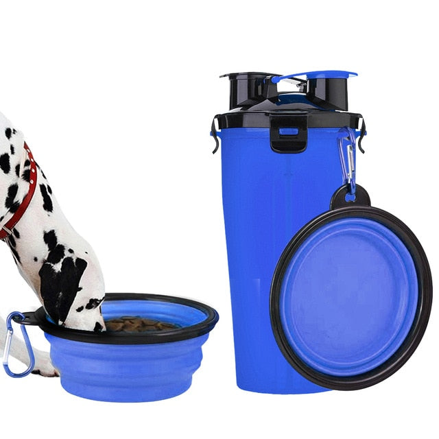 2-in-1 Dog water bottle and dog food storage container