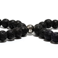 Thumbnail for Couple Magnetite 8mm Lava Rock 7 Chakra Aromatherapy Essential Oil Diffuser Bracelet Elastic Natural Stone Beads Bangle