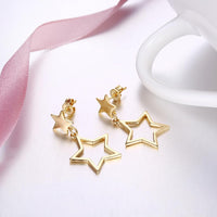 Thumbnail for Double Star Drop Earrings 18K Gold Plated