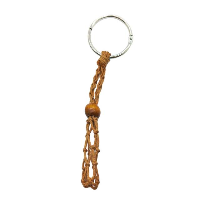 Crystal or Stone Netted Rope Keychain