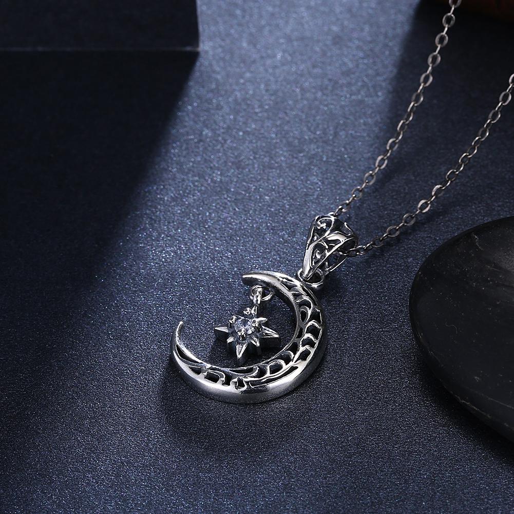 Cresent Moon Sterling Silver Necklace