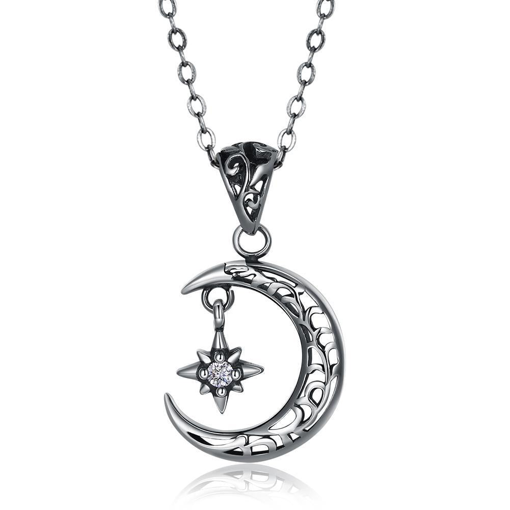 Cresent Moon Sterling Silver Necklace