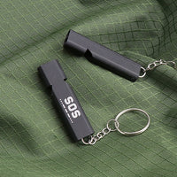 Thumbnail for High Decibel Double Pipe Whistle Outdoor EDC Survival Whistle Stainless Steel Alloy Keychain Cheerleading Emergency Multi Tool