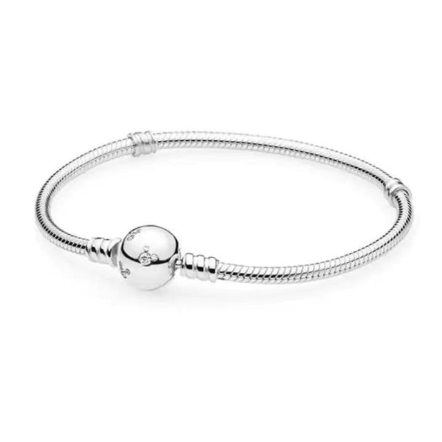 925 Sterling Silver Snake Chain DIY Charm Bracelet for Women