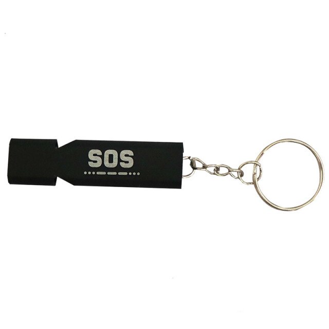 High Decibel Double Pipe Whistle Outdoor EDC Survival Whistle Stainless Steel Alloy Keychain Cheerleading Emergency Multi Tool