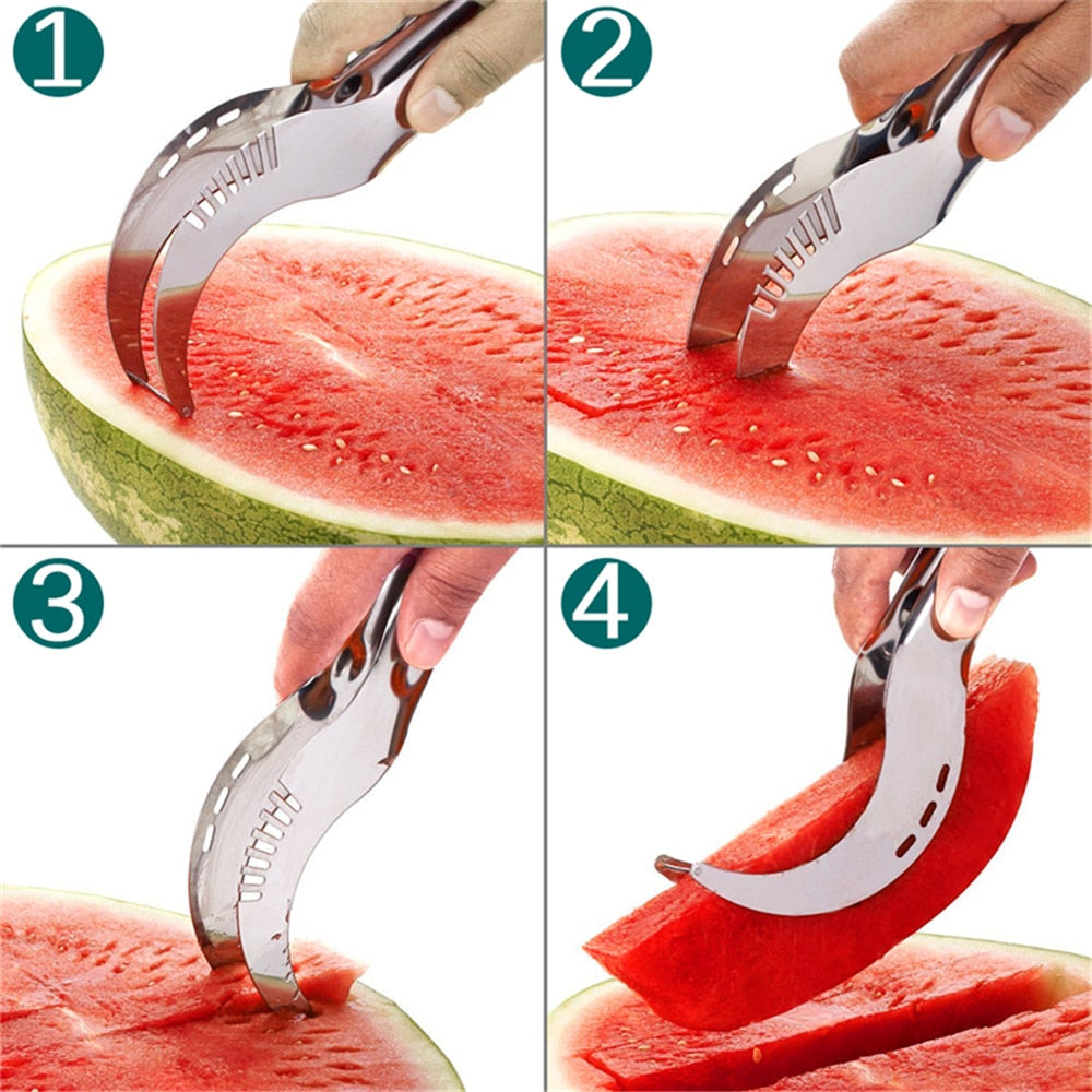 Stainless Steel Watermelon Slicer Cutter Windmill Knife Corer Fruit Vegetable Tools New Kitchen Gadgets Summer Hot Sale