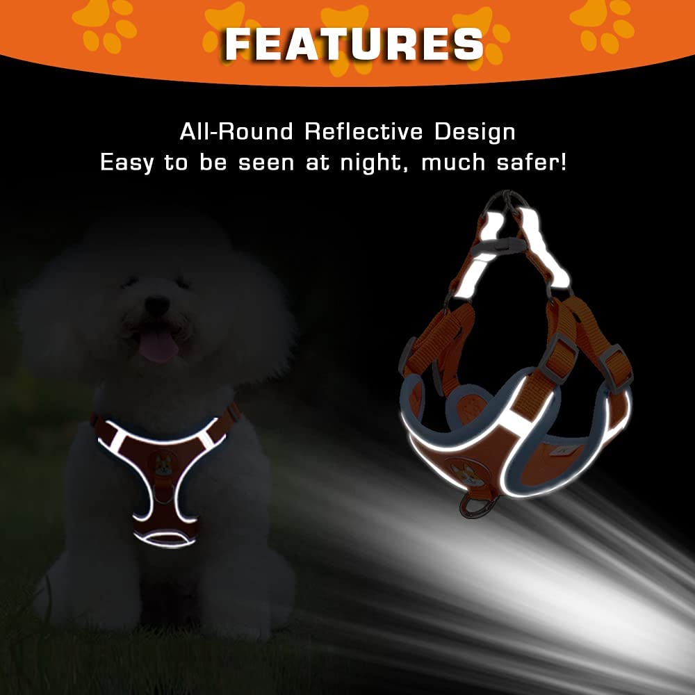 Pet Dog harness and leash set Reflective light Adjustable Puppy harness No Pull Outdoors Travel harness Dog Cute Pet Accessories