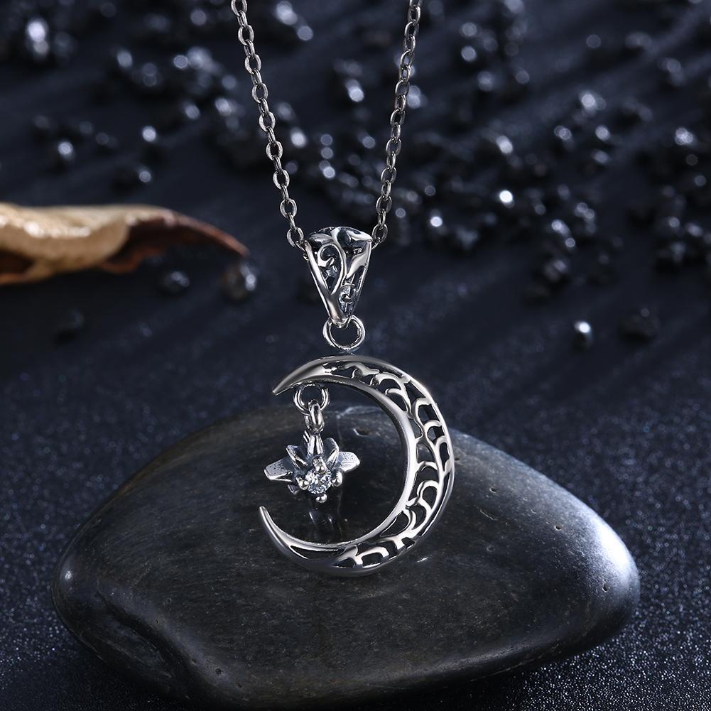 Cresent Moon Sterling Silver Necklace