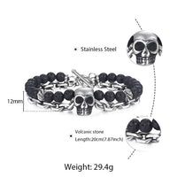 Thumbnail for Trendsmax Natural Map Stone Mens/Womens Beaded Bracelet Stainless Steel Bracelets