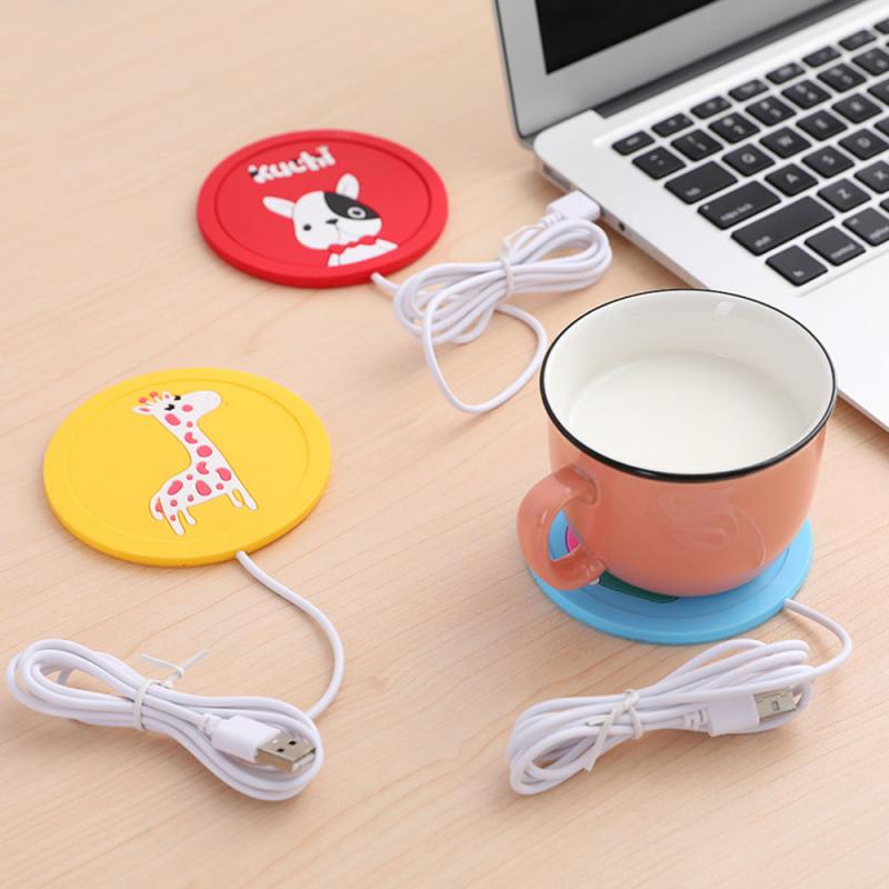 Electric Heating Coaster Mug Heater Desktop Cup Warmer For Coffee Milk Tea USB Power Cartoon Thermostatic Mat Kitchen Supplies