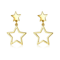 Thumbnail for Double Star Drop Earrings 18K Gold Plated