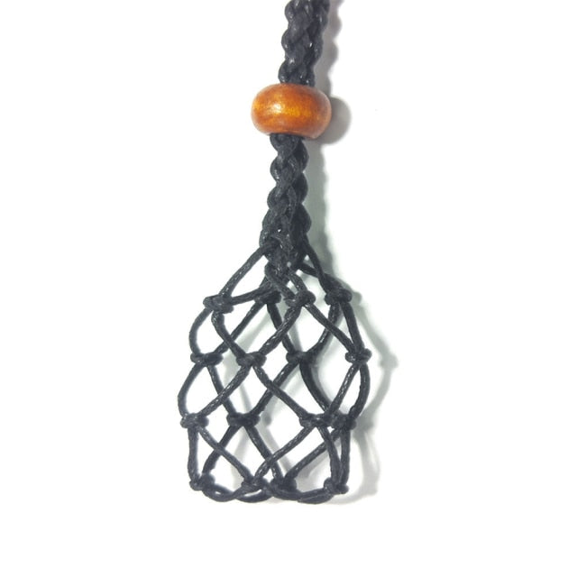 Crystal or Stone Net Bag Pendant