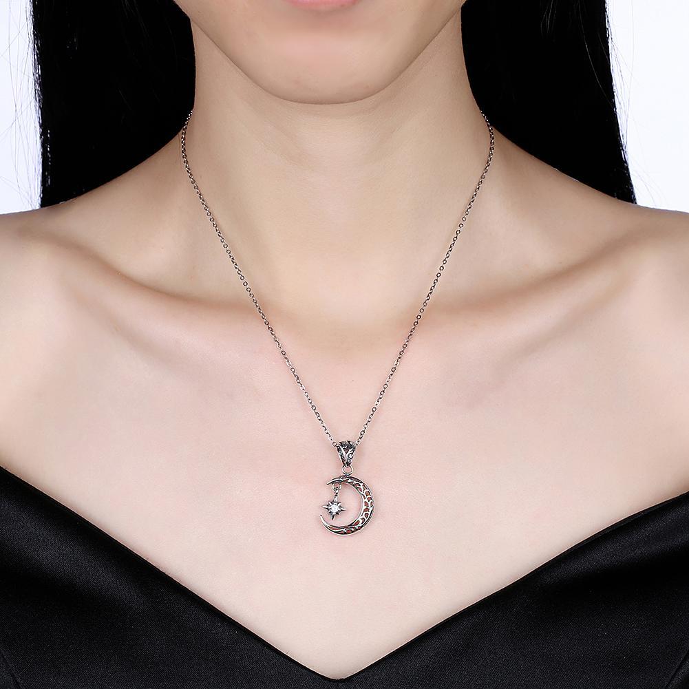 Cresent Moon Sterling Silver Necklace