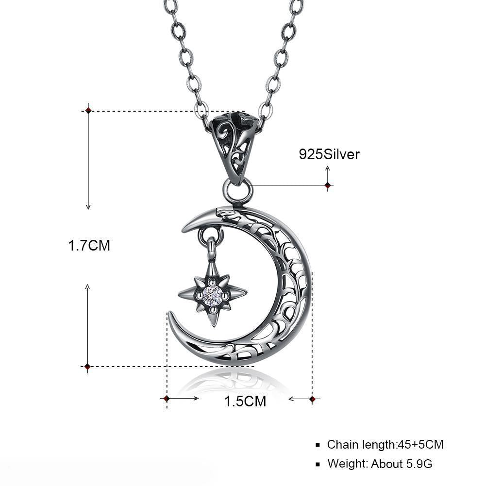 Cresent Moon Sterling Silver Necklace