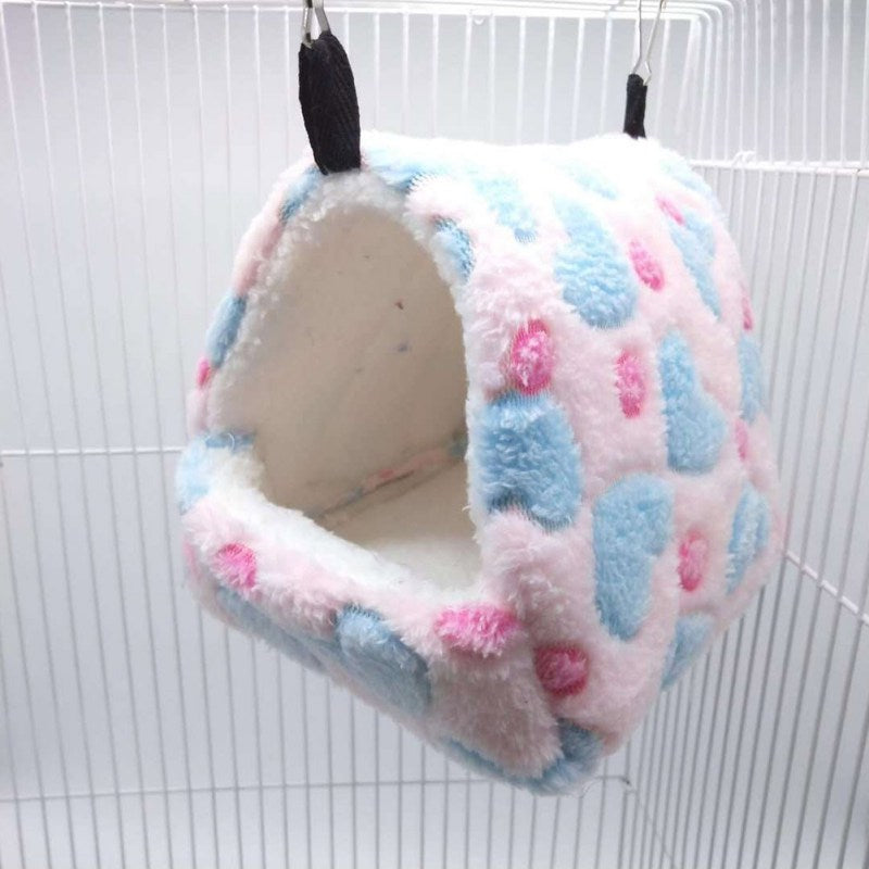 Cute Small Pet Bird Parrot Hamster Soft Comfortable Nest Plush Hanging Hammock Nest House Sleeping Bed Warm Nest Pet Products