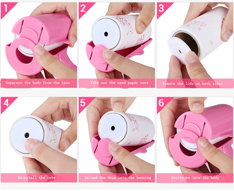 Pet hair remover sticky tape roller