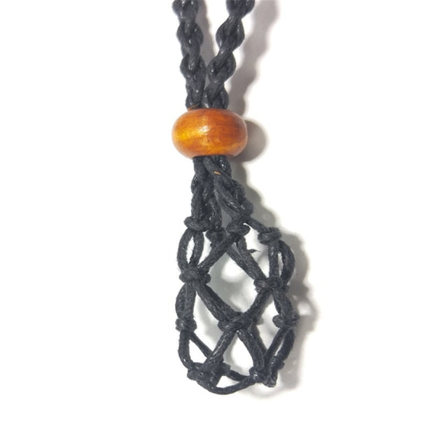 Crystal or Stone Net Bag Pendant