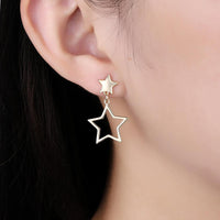 Thumbnail for Double Star Drop Earrings 18K Gold Plated