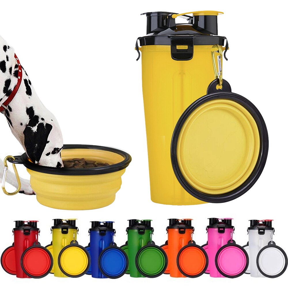 2-in-1 Dog water bottle and dog food storage container