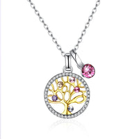 Thumbnail for Tree of Life Sterling Silver Necklace with  Crystals