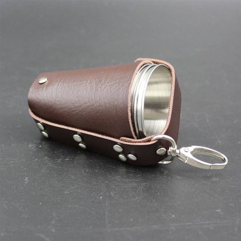 4 Pcs/Set 70ml with Key Chain Wine Cup Set/Stainless Steel Shot Glasses