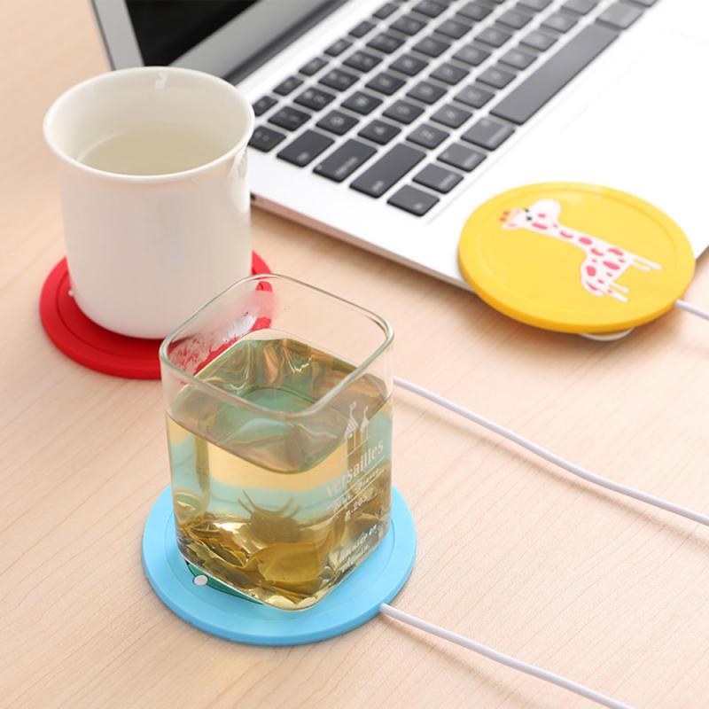 Electric Heating Coaster Mug Heater Desktop Cup Warmer For Coffee Milk Tea USB Power Cartoon Thermostatic Mat Kitchen Supplies